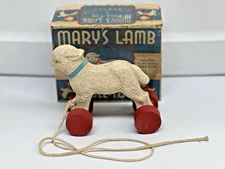 Vintage Mary's Lamb Pull-Toy No. 105 by Hubley