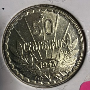 Uruguay 50 Centesimos 1943 So Silver Coin KM#31 H20121