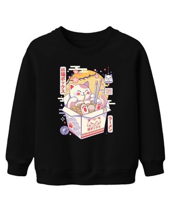 Cat Box Ramen Japan Kawaii Katze Neko Anime Otaku Kinder Sweatshirt Pullover