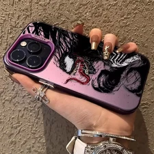 Marvel Spider Man Venom Matte Hard Case for iPhone 16 15 14 13 12 11 Pro Max XS