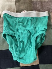 Vintage 80s Fruit Of the Loom Fashion Briefs Ribbed Medium Green