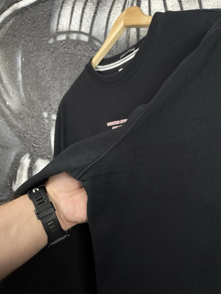 Sudadera informal negra Weekend Offender para hombre talla grande Foto 4 de 4