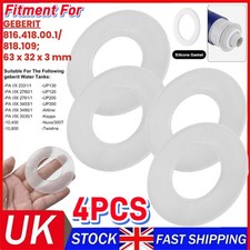 4x Geberit Replacement Clear Silicon Rubber Flush Valve Washer Seal Diaphragm