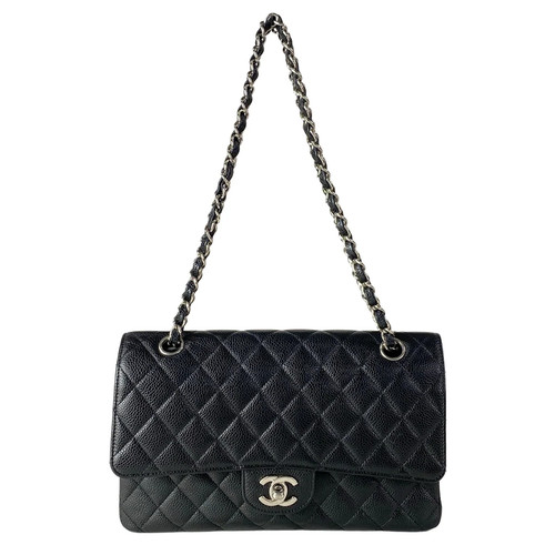 CHANEL Double Flap Matelasse A01112 Black Calfskin Shoulder Bag