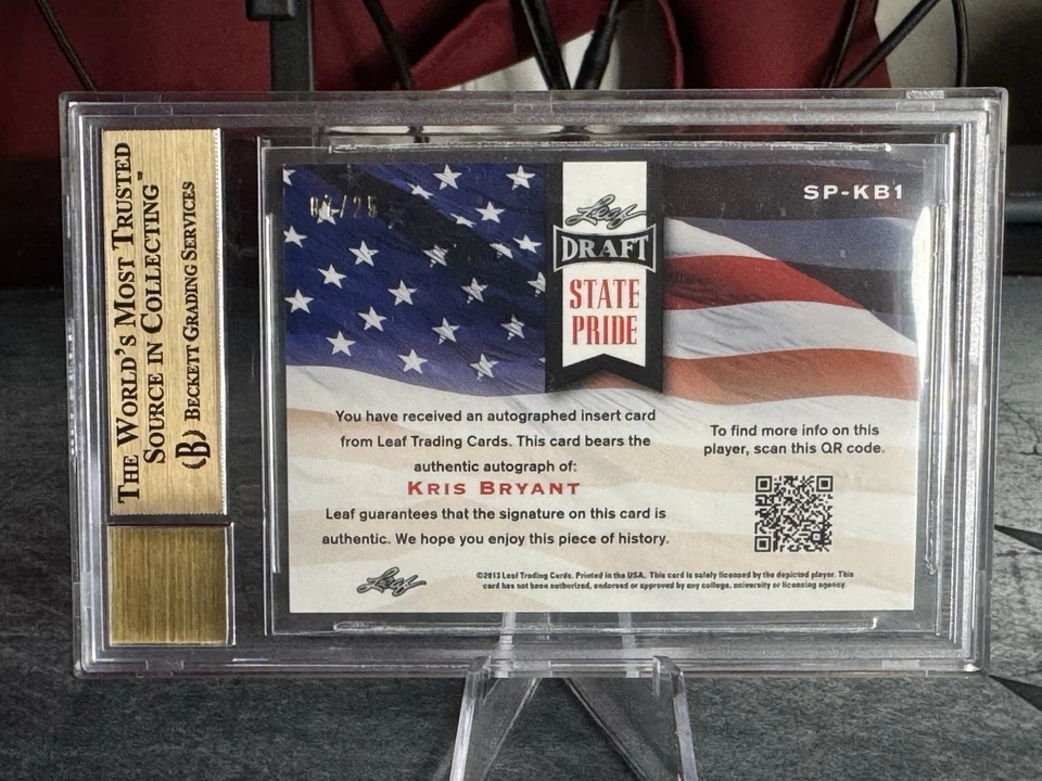 2013 Leaf Metal Draft Kris Bryant Auto BGS 9.5 State Pride Purple 7/25 Cubs! - Image 2 of 2