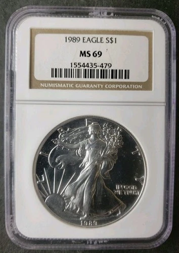 1989 $1 American Silver Eagle Dollar NGC MS69
