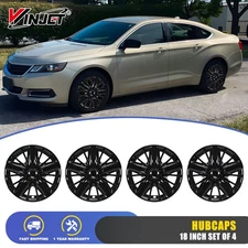 18" Hubcap Black Lacquer Wheel Covers For 2014-2020 Chevy Impala 18'' Wheel Rim