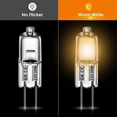 20* G4 Halogen Birnen 20W 12V 2-Pin Klare Glühbirnen Ft für Beleuchtung Neu