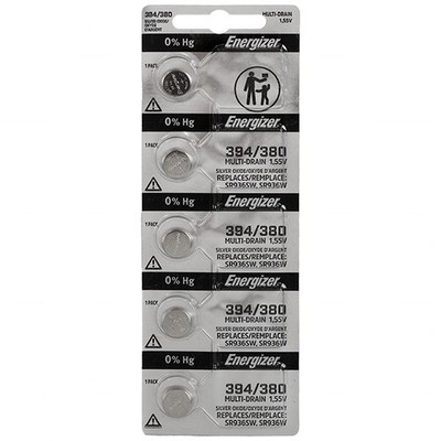 Energizer 394/380TZ-BP5 1.55V 64mAh silver oxide watch battery (SR936W, SR936SW)