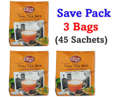 3x ORTA Instant Thai Tea Mix Phuket Oldtown Beverage Signature Drink Thailand