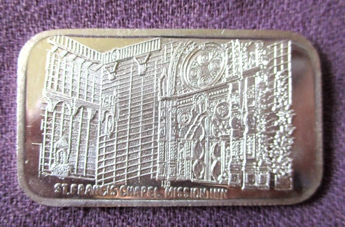 St. Francis Chapel Mission Inn  Ultra Rare #ed  1 Troy Oz. .999 Fine Silver Bar