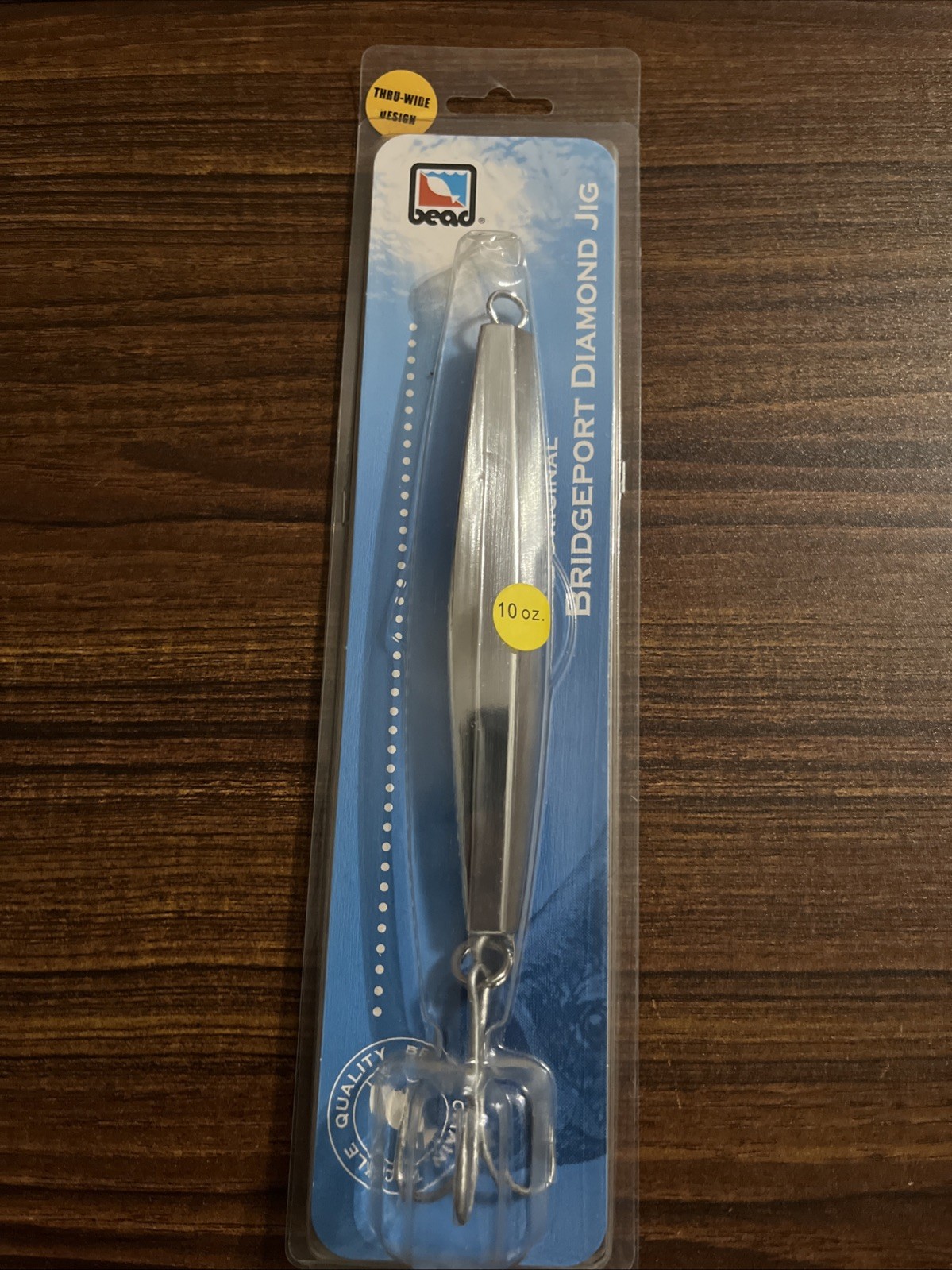 Vintage Bridgeport Bead Tackle Co. Diamond Jig Fishing Lure 10 oz D63 Cod Killer