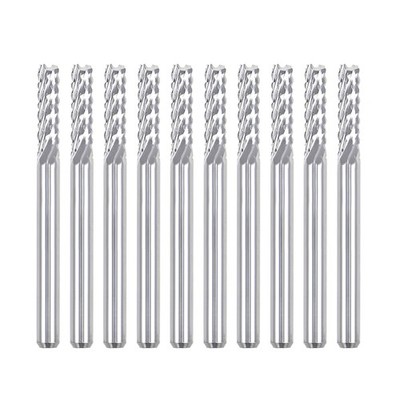 10Pcs 3mm Carbide End Mill Engraving Router Bits for PCB Machine 1/8'' Shank