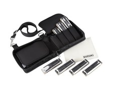 SUZUKI M-20 10-Hole Harmonica Set 7 pieces 