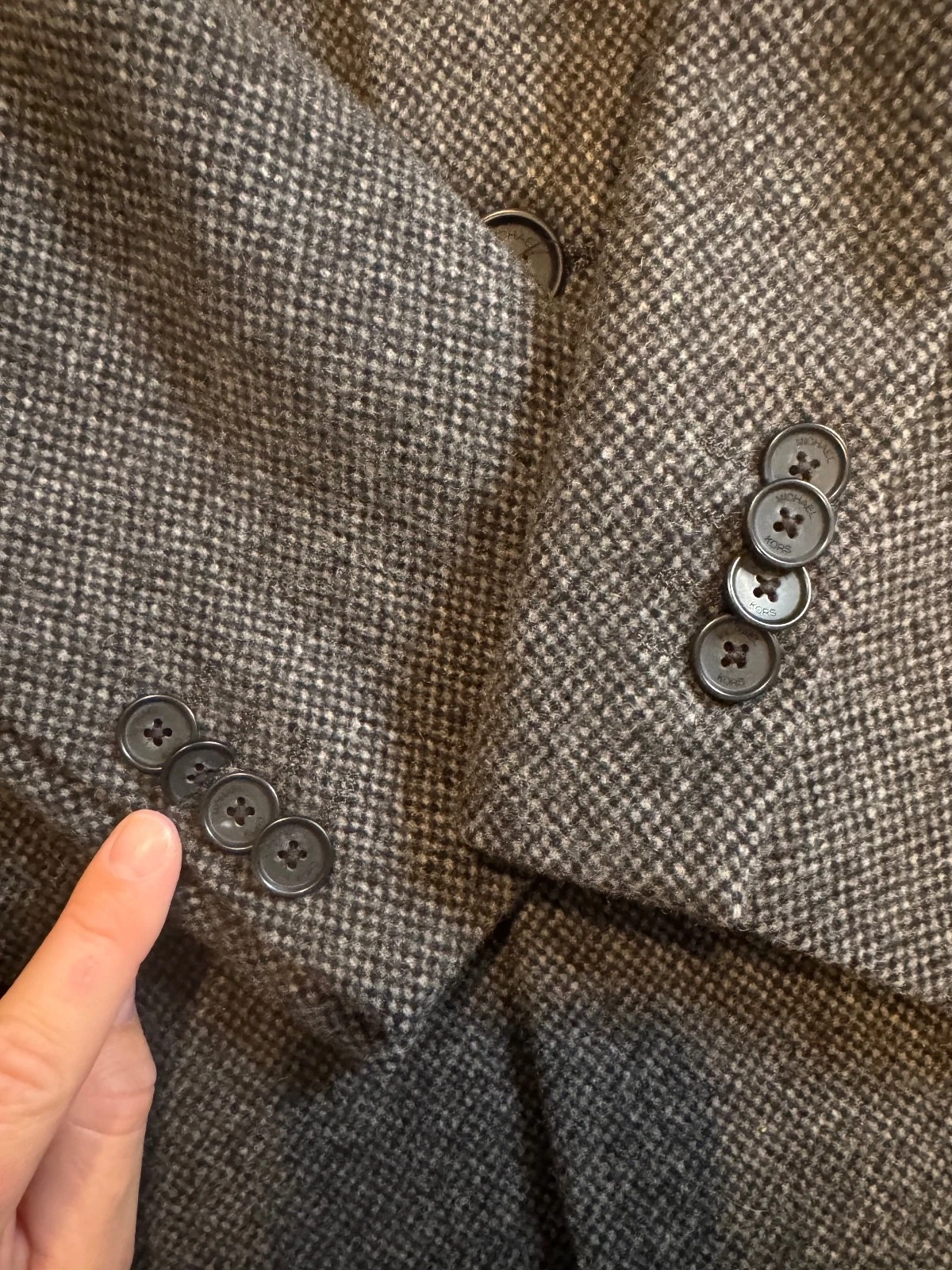 Michael Kors Charcoal Melange Wool Blend Overcoat, Large image 9