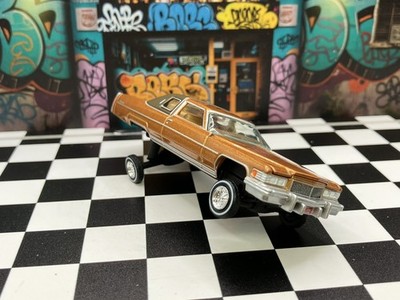 1976 Cadillac DeVille Lowrider 1/64 Scale Custom Diecast Car 3 Wheel Stance