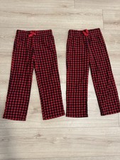 Girls/boys red fleece plaid pajama pants size S 6/7