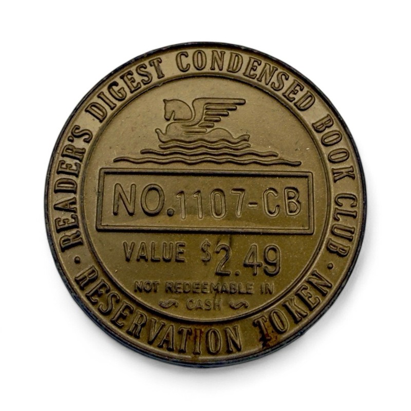 Vintage Readers Digest Book Club $2.49 Reservation Token Pegasus Promo Ad Coin