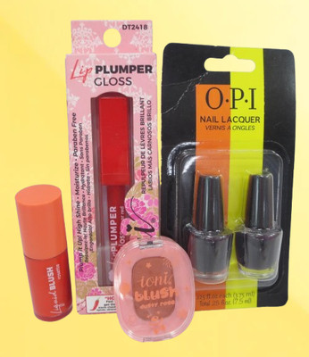 OPI NAIL POLISH & IONI LIP PLUMPER GLOSS, LIQUID BLUSH & BLUSH DUSTY ROSE 4PCS