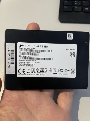 256GB Micron 1100 2.5” SATA SSD – SATA 6Gb/s – gebraucht