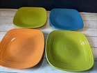 Fiesta 10 3/4 Inch Square Dinner Plate Set of 4 Multi color