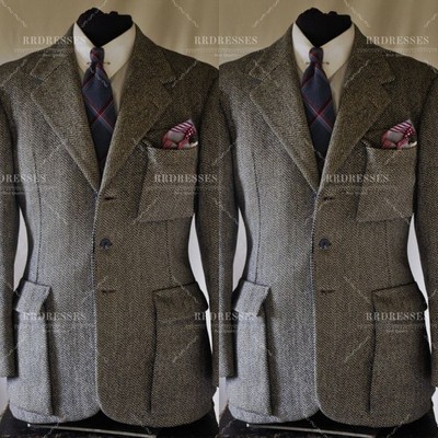 Warm Winter Men's Safari Jacket Woolen Outdoor Workwear Suit Hunting 2Pcs Pants