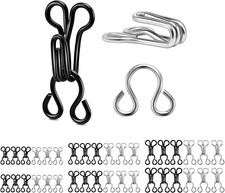 120 Set Tiny Hooks and Eyes Closures for Sewing, Bra Hook Replacement Clasps, Ho