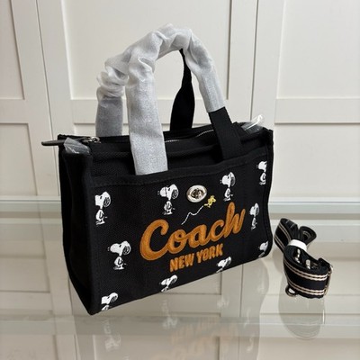 COACH Cargo Tote Bag 26 Snoopy Print CBF70 Black | eBay