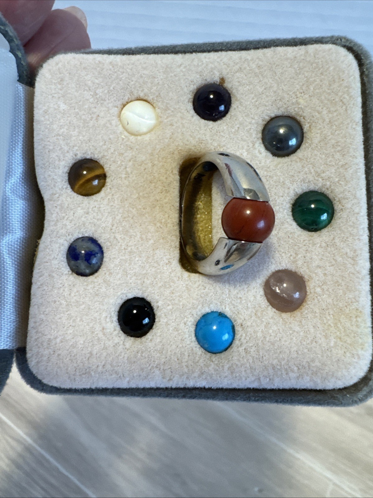 Sterling Silver Ring With Interchangeable Gem Sto… - image 2