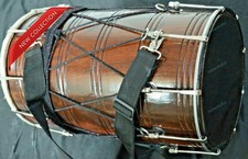 Volksmusikinstrument Hochzeit Rosenholz Sheesham Punjabi Bhangra Dhol mit Tasche