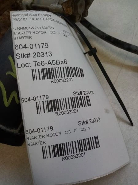 99 00 01 02 03 04 2005 Lincoln Town Car Starter OEM usado probado Foto 3 de 3