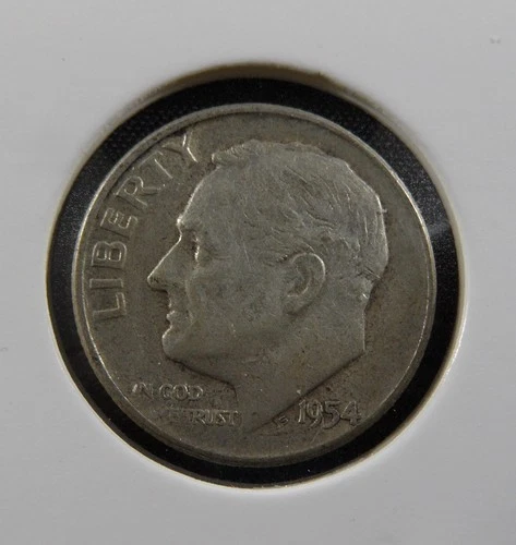 1954 Roosevelt Dime 90% Silver Nice Detail