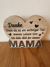 Holz Deko Herz Mama 12x14 Cm Neu Muttertag Ma...
