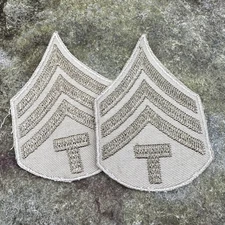 ORIGINAL WWII WW2 US Army Summer Khaki NCO Tech Sergeant Insignia Chevron Pair