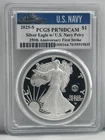 2025-S $1 American Eagle PCGS PR70 DCAM U.S Navy Privy First Strike 250th Anniv