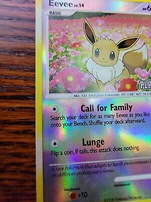 Pokemon Eevee Platinum Reverse Holo 62/100 Burger King Promo TCG Card LP!