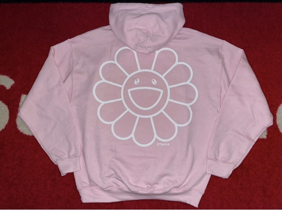 *VENTE* TAKASHI MURAKAMI x TENCHIMU SWEAT SHIRT À CAPUCHE FLEUR SUPREME ROSE L LARGE