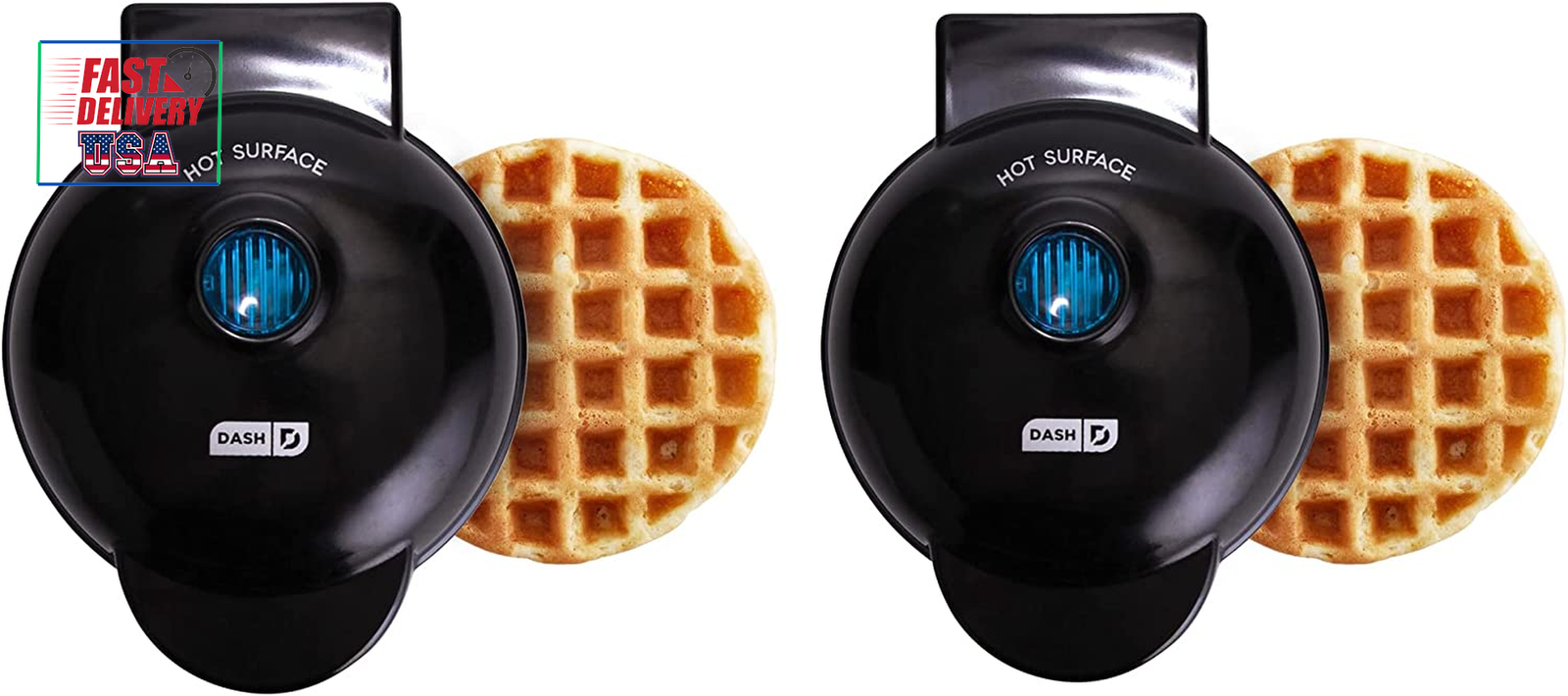 2-Pack Mini Waffle Maker for Keto Chaffles, Hash Browns, and Individual Waffles-image