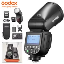 US Godox V1Pro-N TTL HSS Round Head Flash with External Flash For Nikon Camera