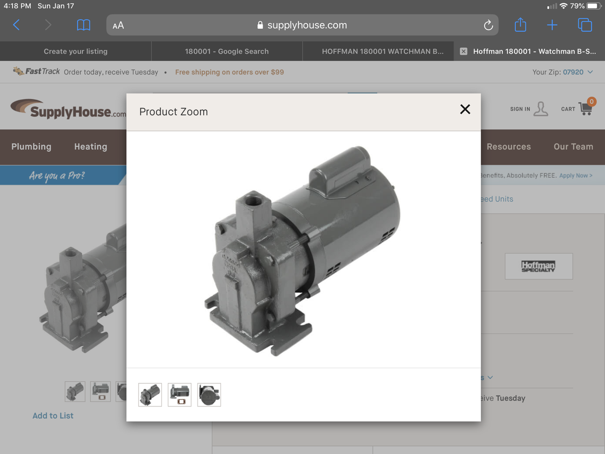 EN180001 Pump & Motor Assembly - 1/3HP 115/230V Replacement For Hoffman Condensate Pumps