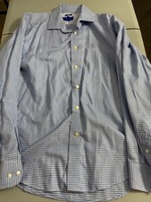 Egara Button up dress shirt blue patterned Size XL 100 Cotton