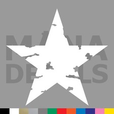 Star Distressed Vinyl Die Cut Decal Sticker - 5 Point Shape Grunge Army Military