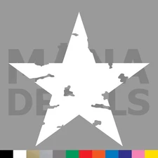 Star Distressed Vinyl Die Cut Decal Sticker - 5 Point Shape Grunge