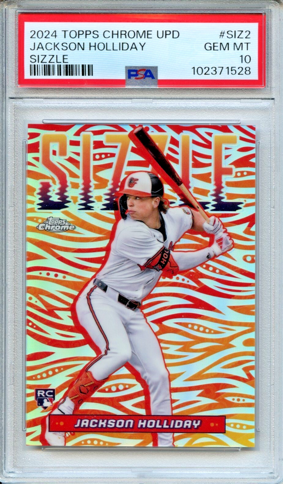 2024 Topps Chrome Update Jackson Holliday Sizzle SP SIZ2 PSA 10 BAL Orioles