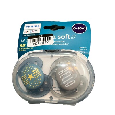 Philips Avent Infant Ultra Soft 2pk Baby Pacifier Sensitive Skin