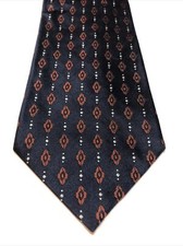 Vintage Daniel Craig Men's 100 Silk ITALY Navy Blue Red Neck Tie 57-60 Wide