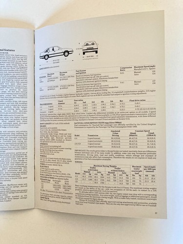 Vauxhall Senator Sales Brochure 1987 - Picture 6 of 6