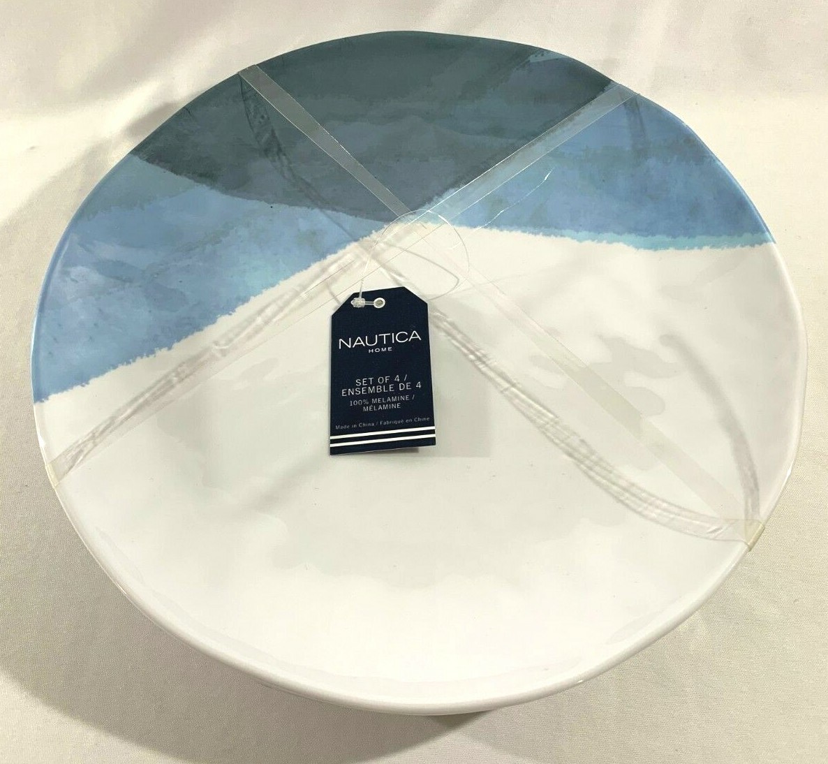 Set of Nautica Home Blue/White Dinner Plates 11
