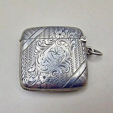 Sterling Silver Vesta Case Match Safe Holder by Joseph Gloster 1900