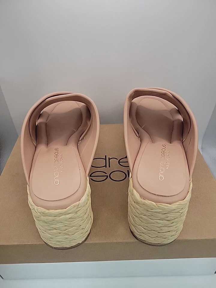 Sandalias Andre Assous Calesa Plataforma Alpargata Cuero Dorado Rosa 39 Foto 4 de 4